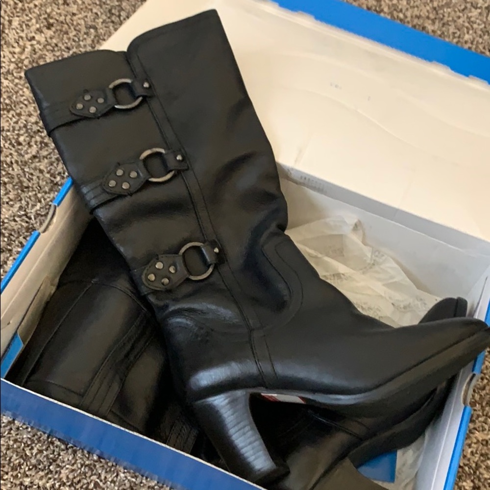 Brand New Leather Heeled Boots